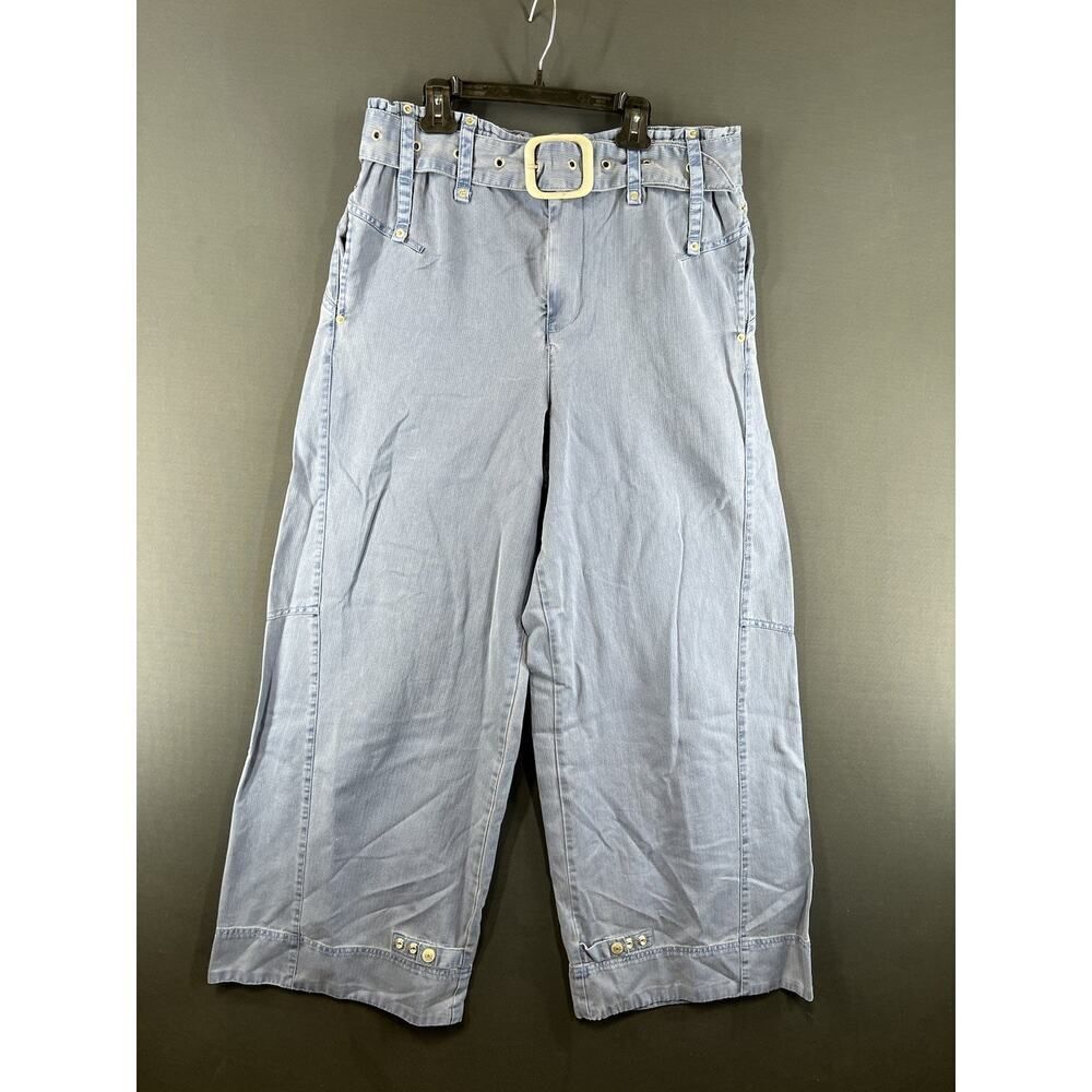 NWOT Free People We The Free Sloane Belted Pants Size Large Blue